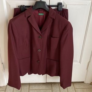 Benetton Wool Two Piece  Suit with Skirt and Jacket